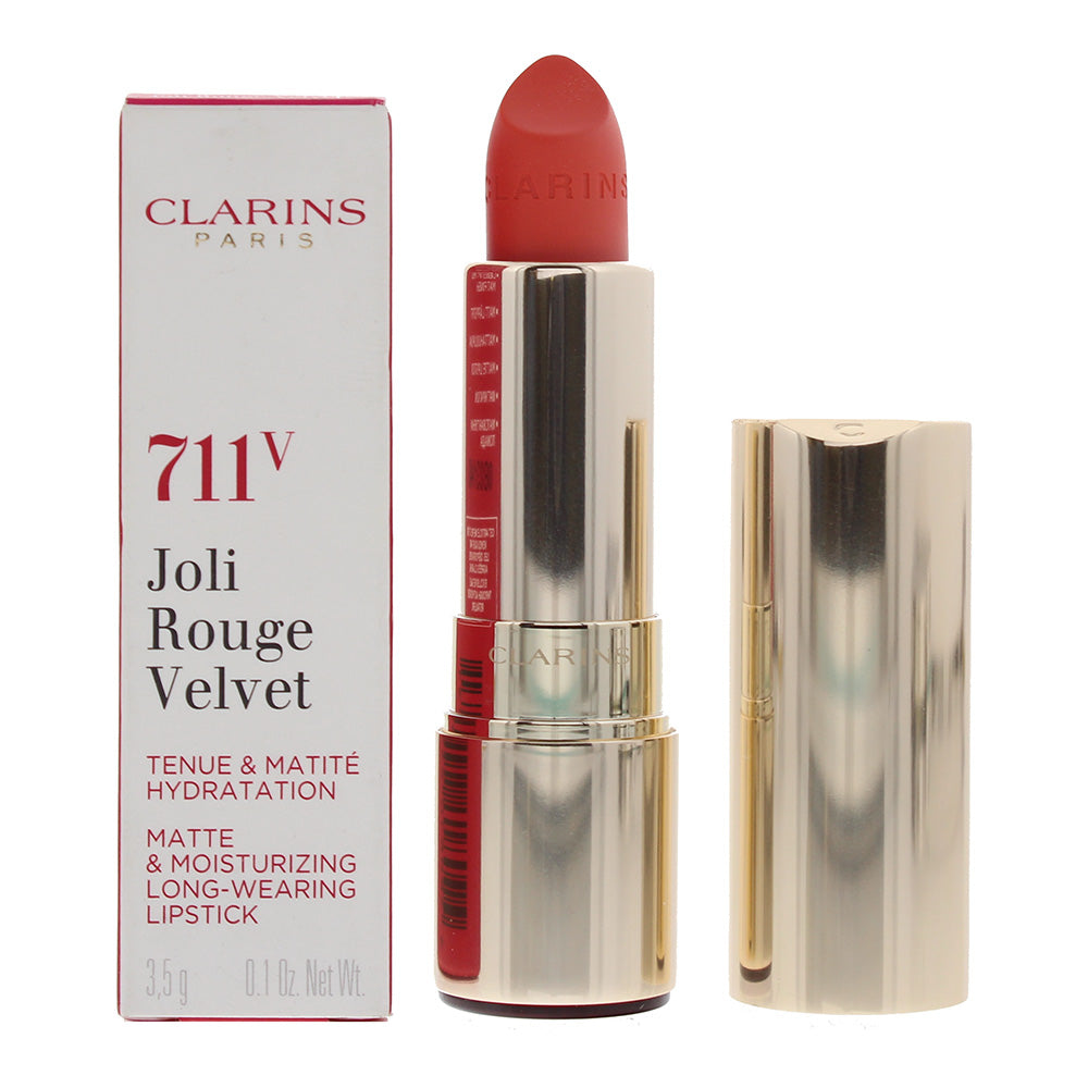 Clarins Joli Rouge Velvet Matte & Moisturizing Long Wearing Lipstick No.711V Papaya 3.5g