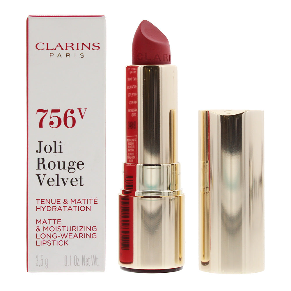 Clarins Joli Rouge Velvet Matte & Moisturizing Long Wearing Lipstick No.756V Guava 3.5g
