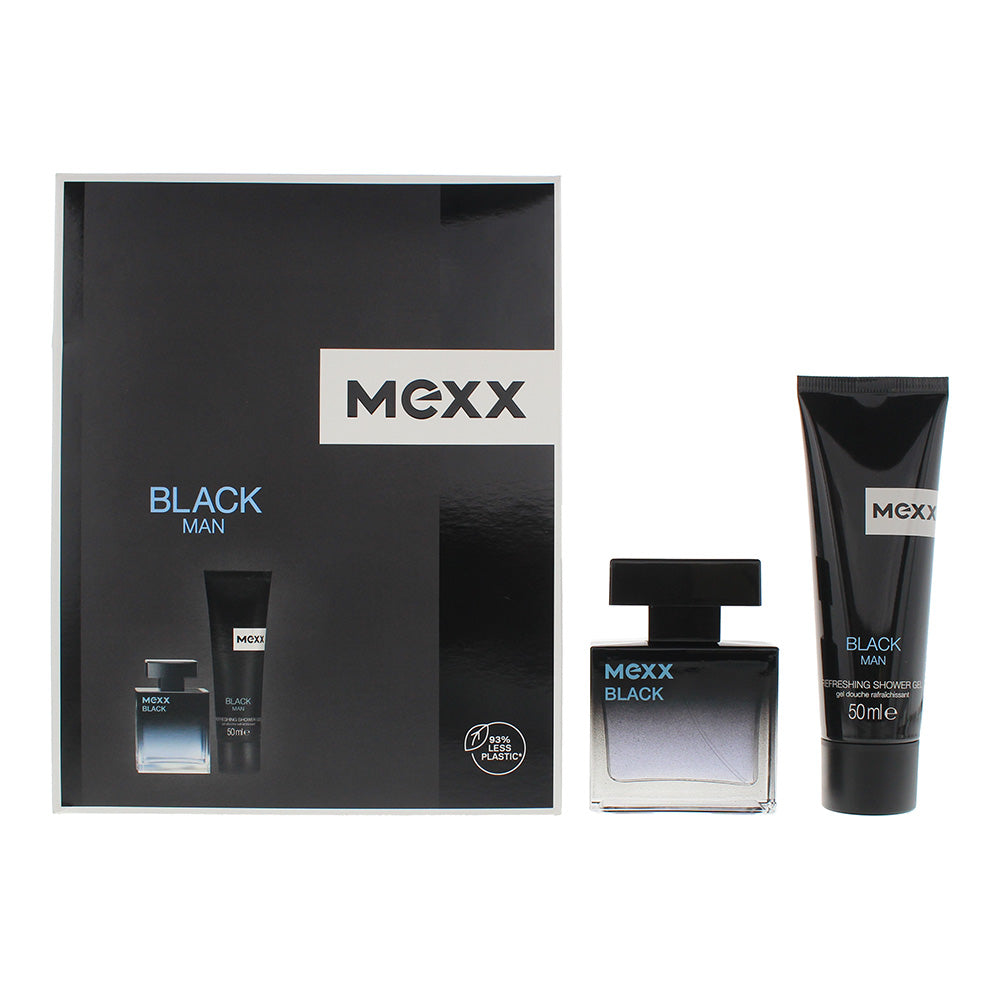 Mexx Black Man 2 Piece Gift Set: Eau De Toilette 30ml - Shower Gel 50ml
