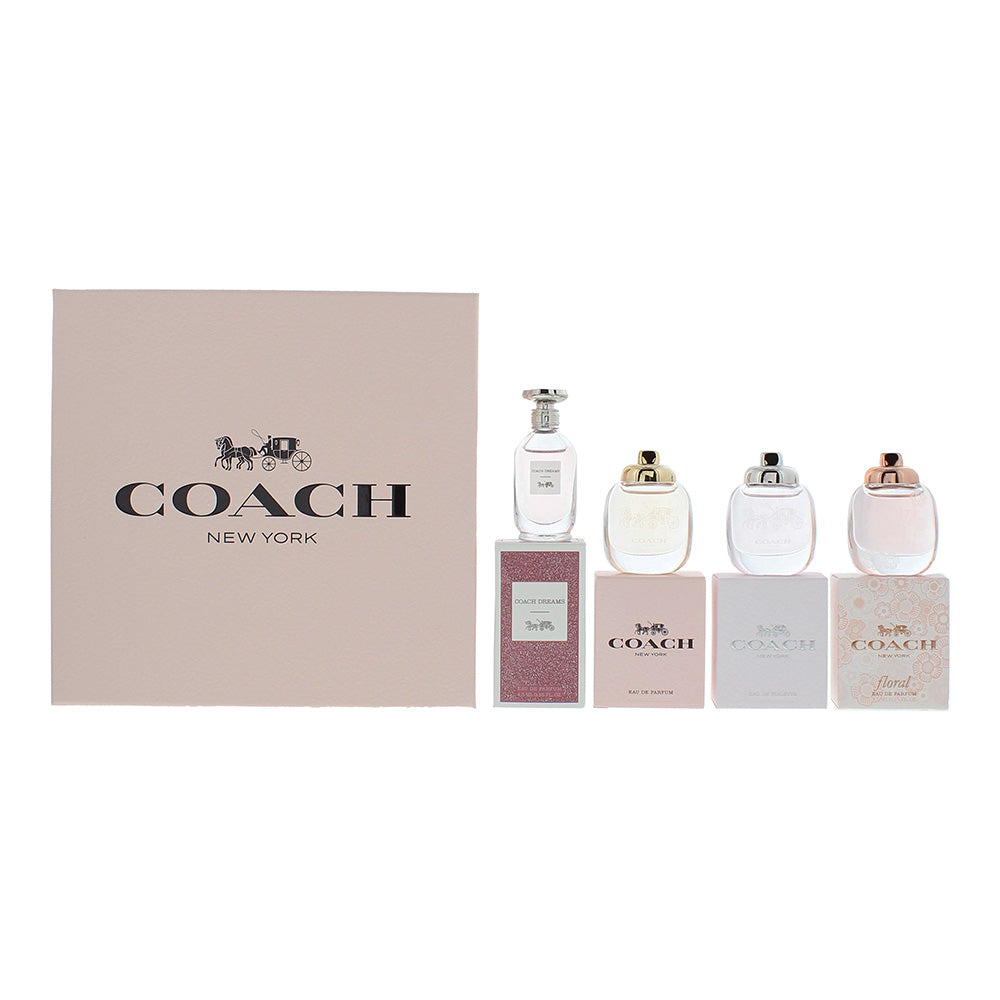 Coach 4 Piece Gift Set: Eau De Parfum 4.5ml - Eau De Toilette 4.5ml - Floral Eau De Parfum 4.5ml - Dreams Eau De Parfum 4.5ml