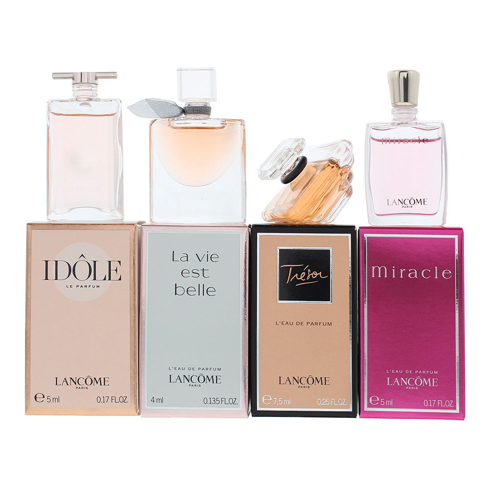 Lancome 4 Piece Gift Set: Idole Eau De Parfum 5ml - La Vie Est Belle Eau De Parfum 4ml - Tresor Eau De Parfum 7.5ml - Miracle Eau De Parfum 5ml