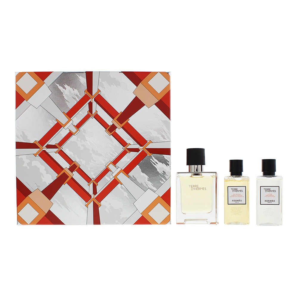 Hermes Terre D'Hermes 3 Piece Gift Set: Eau De Toilette 50ml - After Shave Lotion 40ml - Hair & Body Shower Gel 140ml
