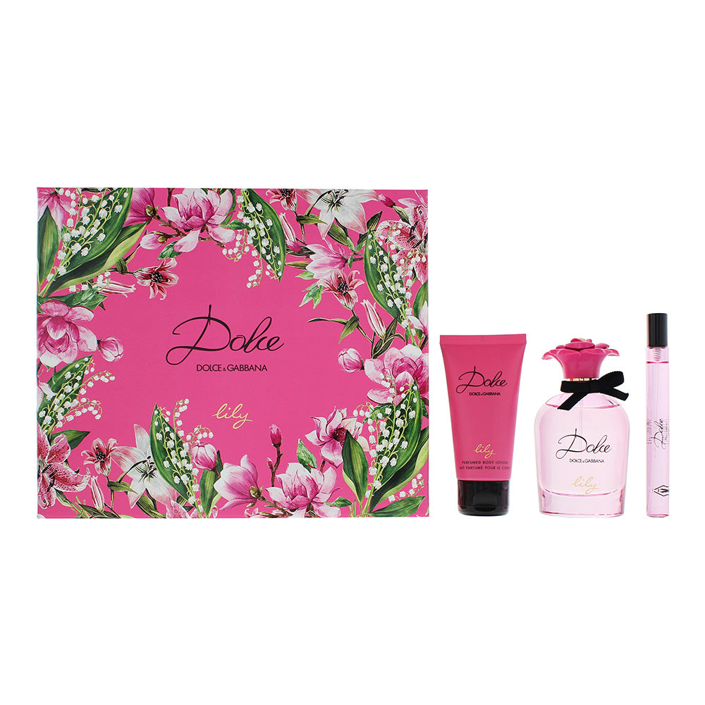 Dolce & Gabbana Dolce Lily 3 Piece Gift Set: Eau De Toilette 75ml - Eau De Toilette 10ml - Body Lotion 50ml