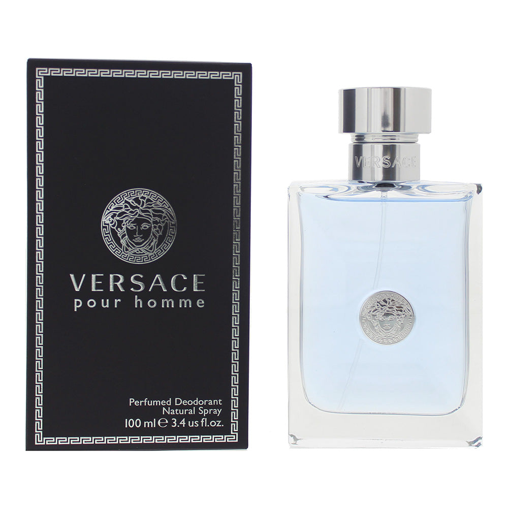 Versace Pour Homme Perfumed Deodorant Spray 100ml Glass Bottle