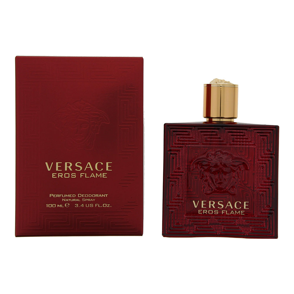 Versace Eros Flame Perfumed Deodorant Spray 100ml Glass Bottle