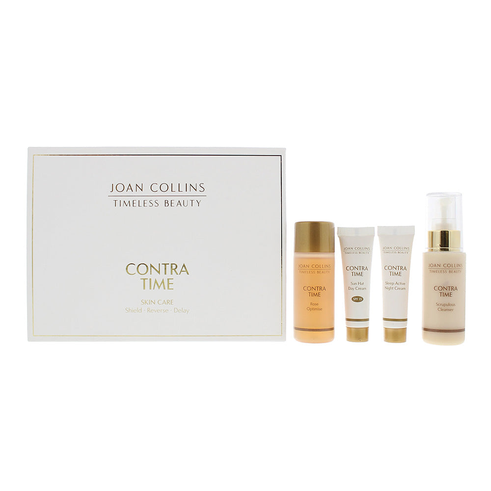 Joan Collins Contra Time 4 Piece Gift Set: Scrupulous Cleanser 50ml - Rose Optimise Lotion 50ml - Day Cream SPF 15 12ml - Night Cream 12ml