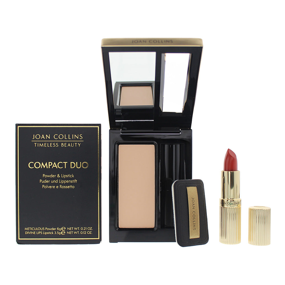 Joan Collins Compact Duo Powder 6g - Crystal Cream Lipstick 3.5g