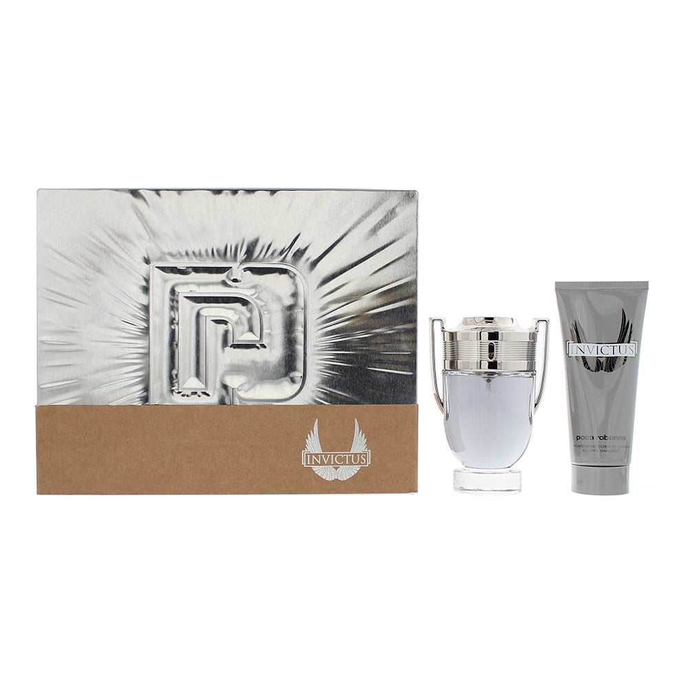 Paco Rabanne Invictus 2 Piece Gift Set: Eau de Toilette 100ml - All Over Shampoo