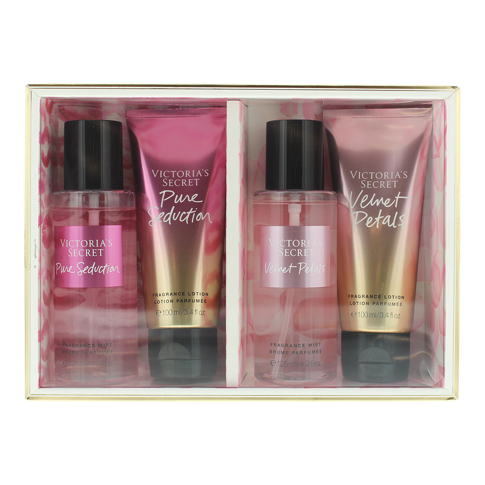 Victoria's Secret 4 Piece Gift Set: 2 x Fragrance Mist 125ml - 2 x Fragrance Lotion 100ml