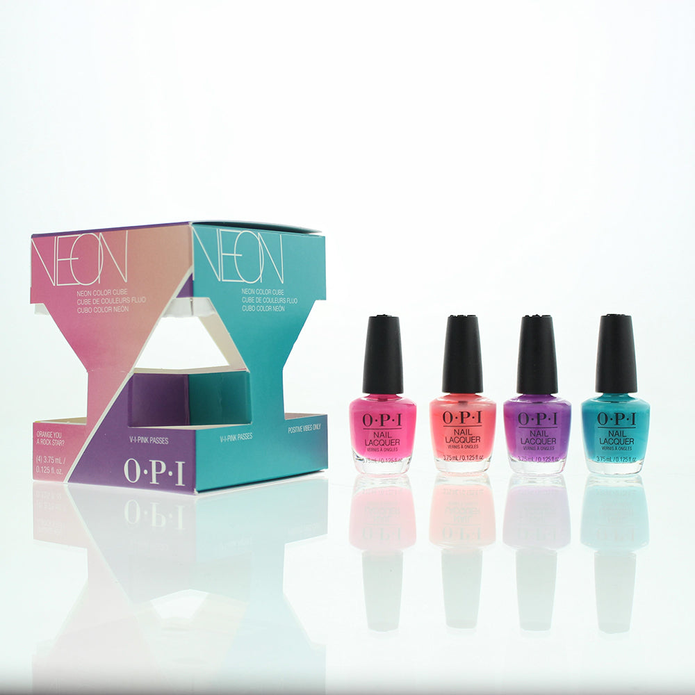 OPI Neon Color Cube Gift Set Mini Nail Polish 4 X 3.75ml