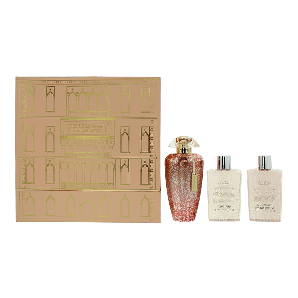 The Merchant Of Venice Rosa Moceniga 3 Piece Gift Set: Eau De Parfum 100ml - Shampoo 80ml - Shower Gel 80ml