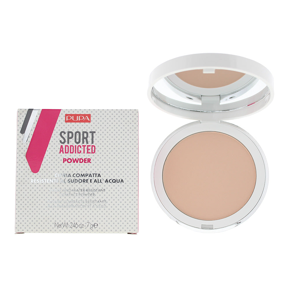 Pupa Sport Addicted 001 Rose Beige Sweat And Water Resistant Compact Powder 7g