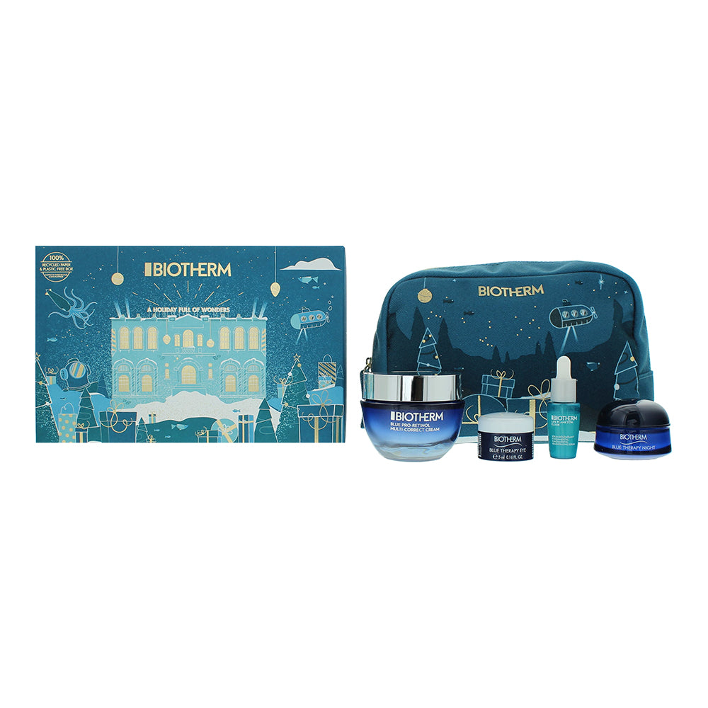 Biotherm Blue Therapy 4 Piece Gift Set: Pro-Retinol Cream 50ml - Plankton Elixir