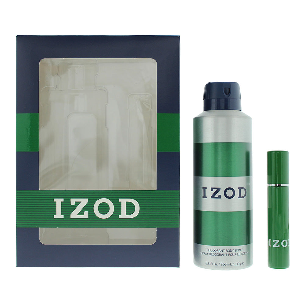 Izod Green 2 Piece Gift Set: Eau De Toilette 15ml - Body Spray 200ml