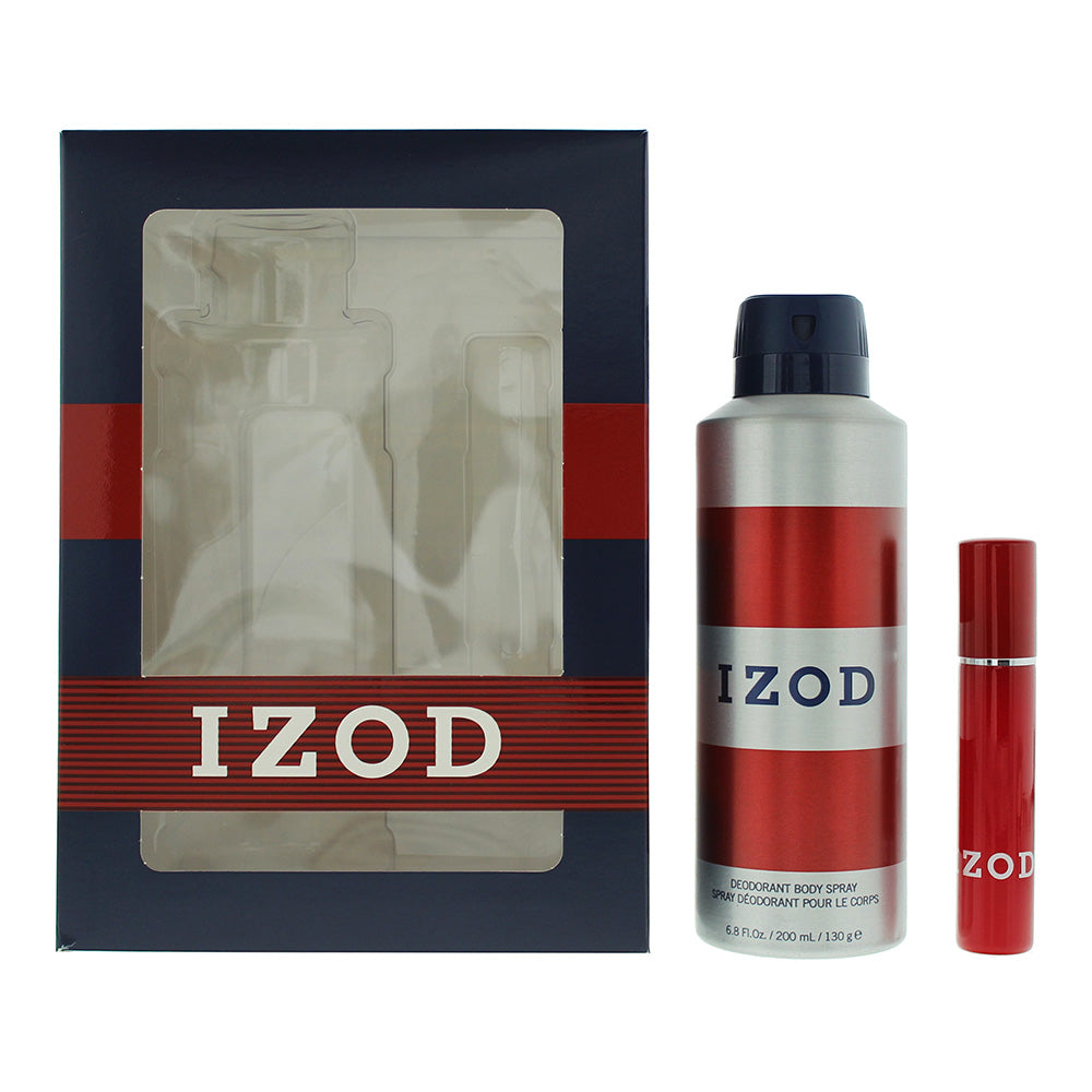 Izod Red 2 Piece Gift Set: Eau De Toilette 15ml - Body Spray 200ml