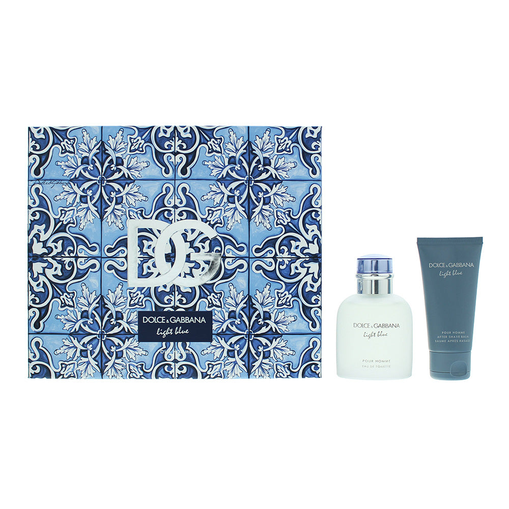 Dolce & Gabbana Light Blue Pour Homme 2 Piece Gift Set: Eau De Toilette 75ml - Aftershave Balm 50ml