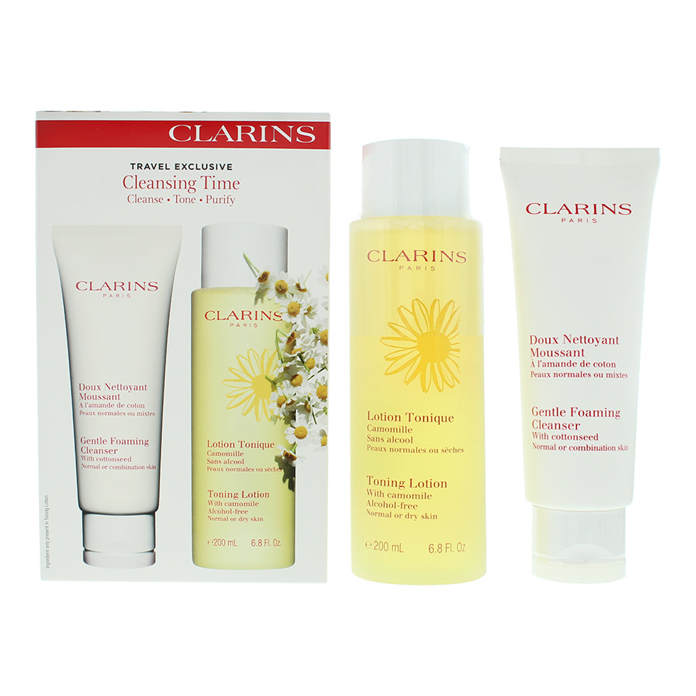 Clarins Everyday Cleansing 2 Piece Gift Set: Gentle Foaming Cleanser - Toning Lo