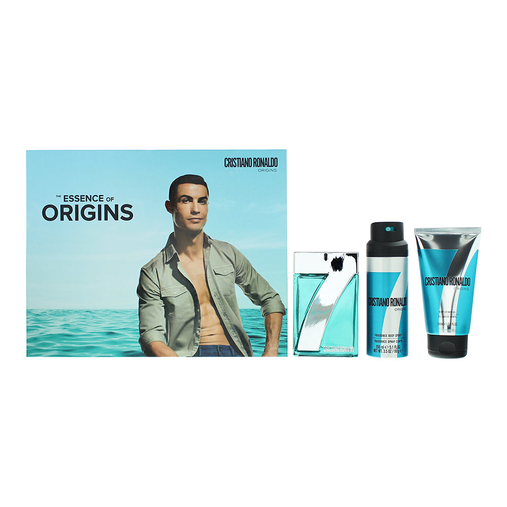 Cristiano Ronaldo Origins 3 Piece Gift Set: Eau De Toilette 100ml - Shower Gel 150ml - Body Spray 150ml