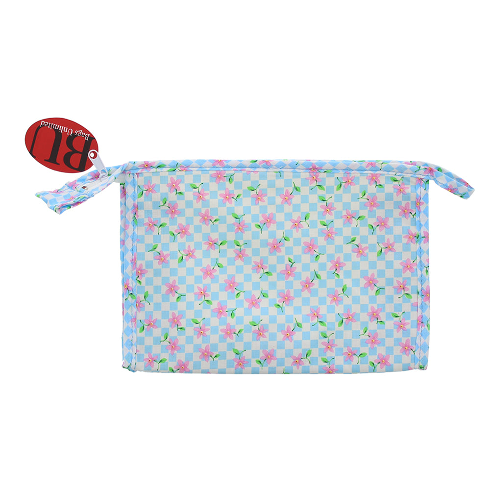 Bags Unlimited Vienna Blue & Pink Small Zip Holdall Bag 