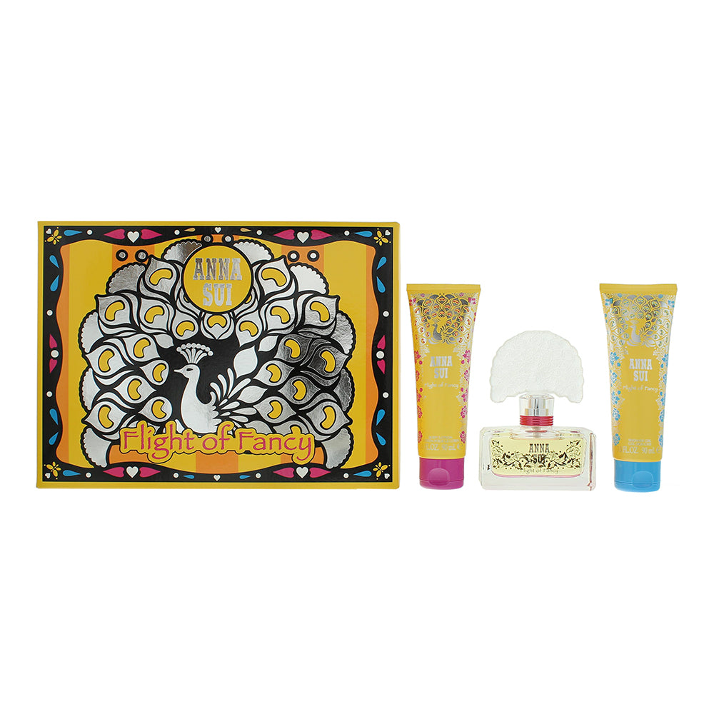 Anna Sui Flight Of Fancy 3 Piece Gift Set: Eau de Toilette 50ml - Body Lotion 90ml - Shower Gel 90ml