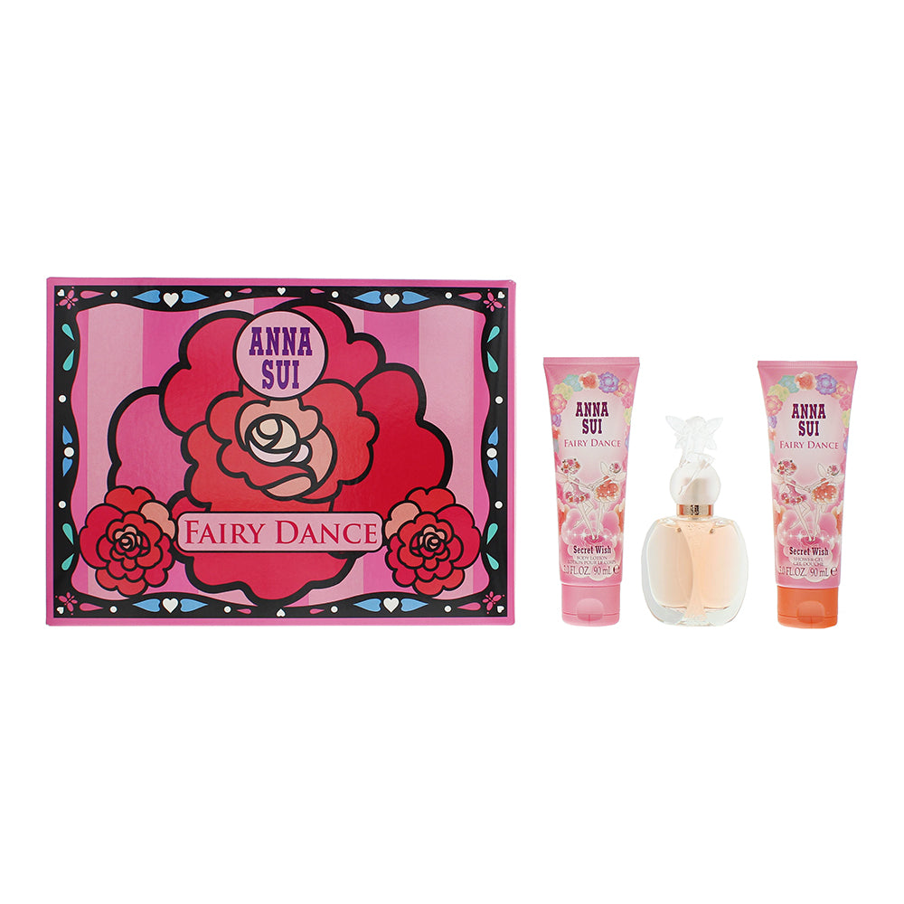 Anna Sui Fairy Dance 3 Piece Gift Set: Eau de Toilette 50ml - Body Lotion 90ml - Shower Gel 90ml