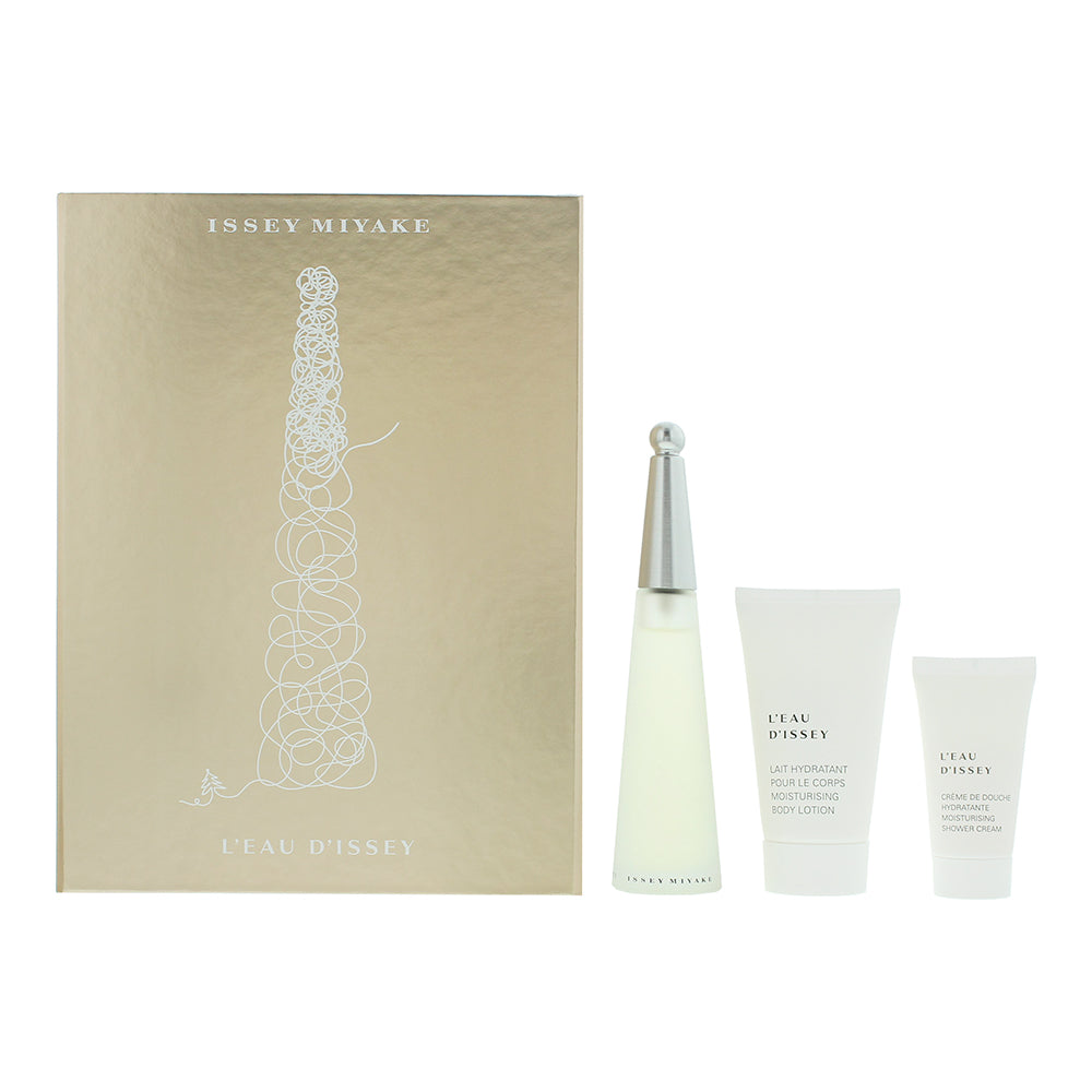 Issey Miyake L'eau D'issey 3 Piece Gift Set: Eau De Toilette 50ml - Body Lotion 75ml - Shower Cream 30ml