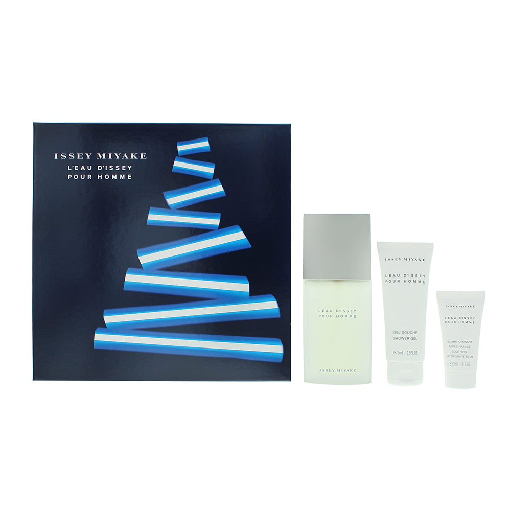 Issey Miyake L'eau D'issey Pour Homme 3 Piece Gift Set: Eau De Toilette 75ml - Shower Gel 75ml - After-Shave Balm 30ml