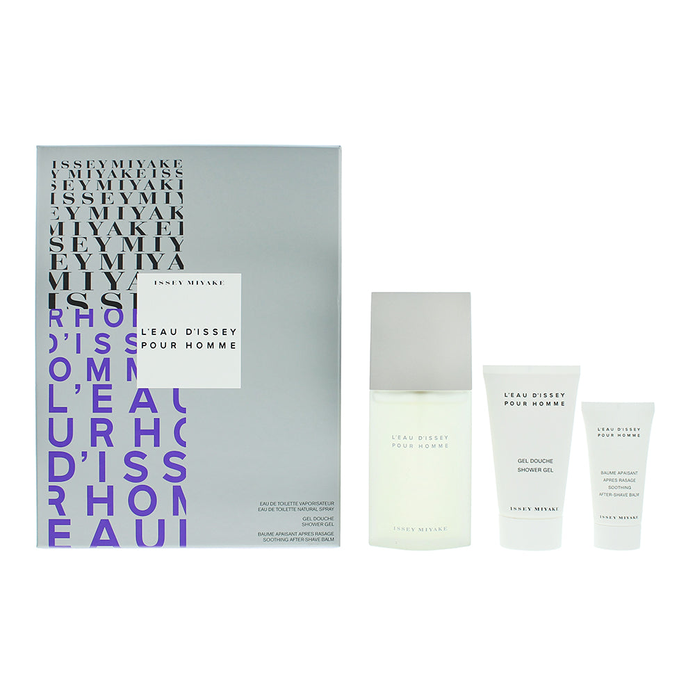 Issey Miyake L'eau D'issey Pour Homme 3 Piece Gift Set: Eau De Toilette 75ml - Shower Gel 75ml - Aftershave Balm 30ml
