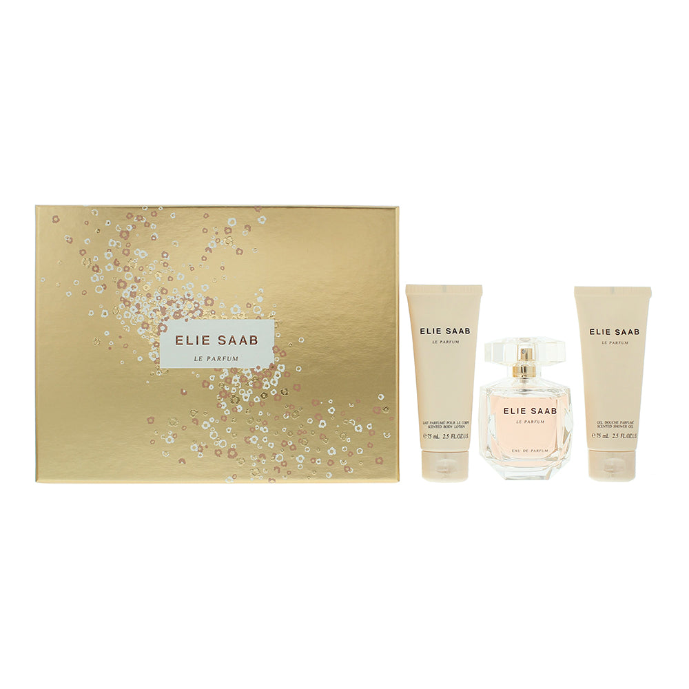 Elie Saab Le Parfum 3 Piece Gift Set: Eau De Parfum 90ml - Scented Body Lotion 75ml - Scented Shower Gel 75ml