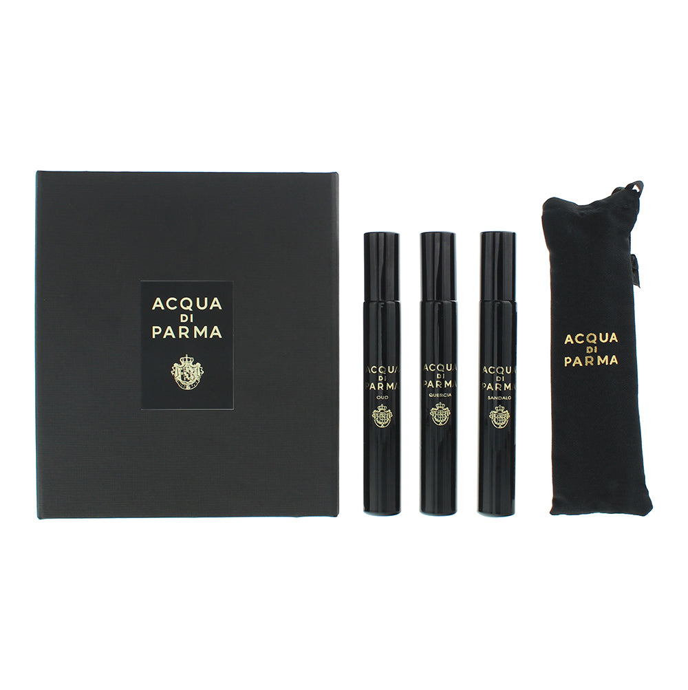 Acqua Di Parma 3 Piece Gift Set: Oud Eau De Parfum 7ml - Quercia Eau De Parfum 7ml -Sandalo Eau De Parfum 7ml