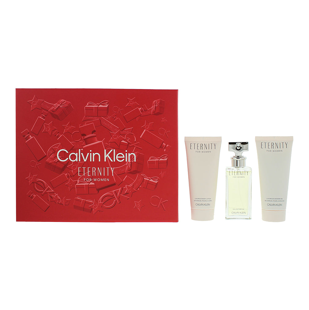 Calvin Klein Eternity For Women 3 Piece Gift Set: Eau De Parfum 50ml - Body Lotion 100ml - Shower Gel 100ml