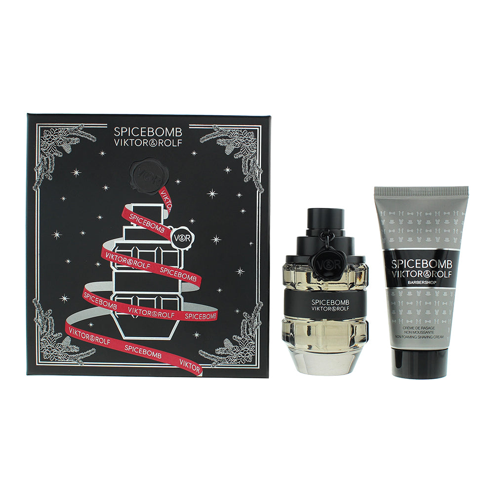 Viktor & Rolf Spicebomb Eau De Toilette 2 Piece Gift Set: Eau De Toilette 50ml - Shaving Cream 50ml
