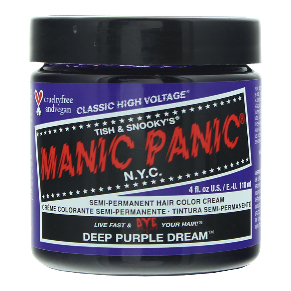Manic Panic High Voltage Deep Purple  Semi-Permanent Hair Color Cream 118ml
