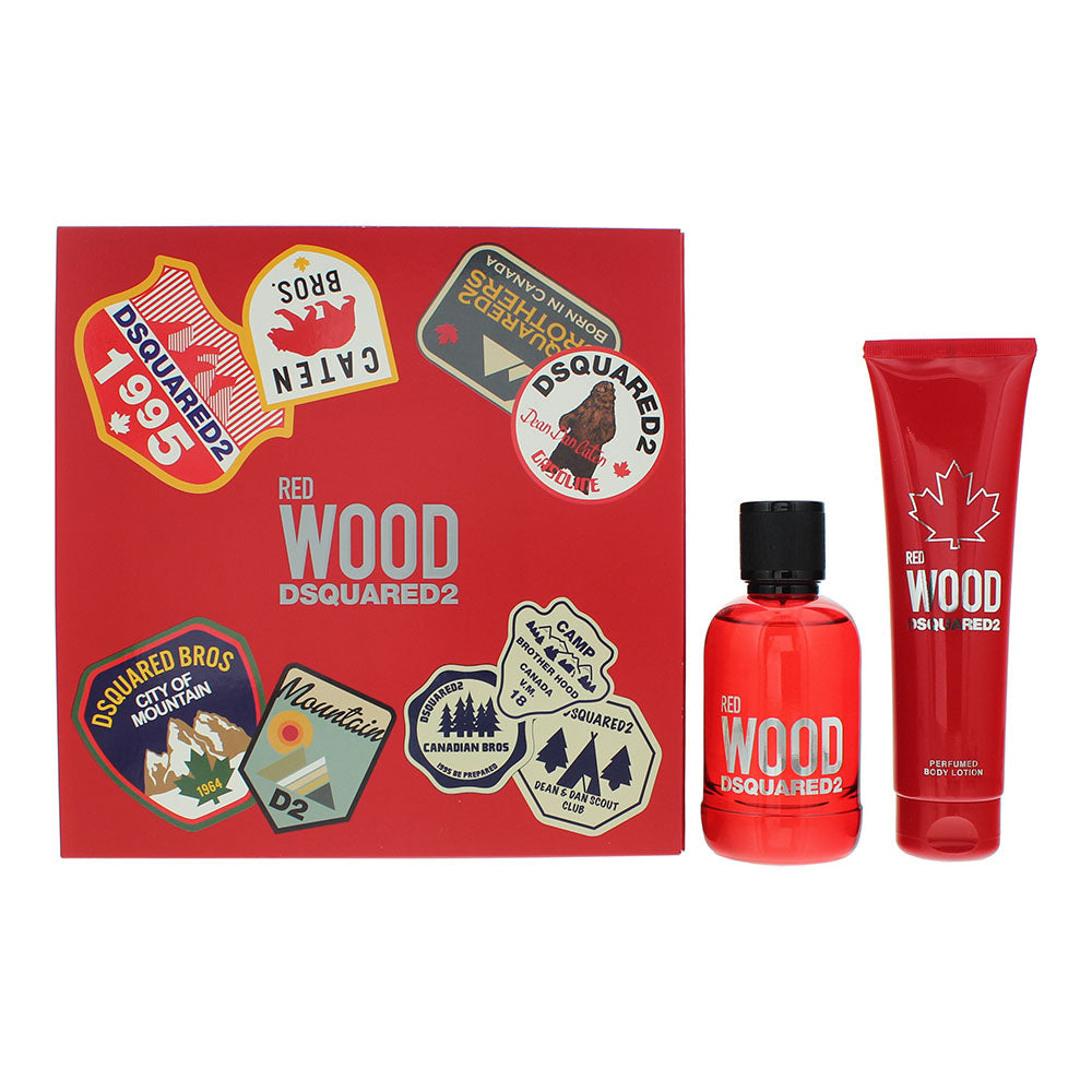 Dsquared2 Wood Red 2 Piece Gift Set: Eau De Toilette 100ml - Body Lotion 150ml