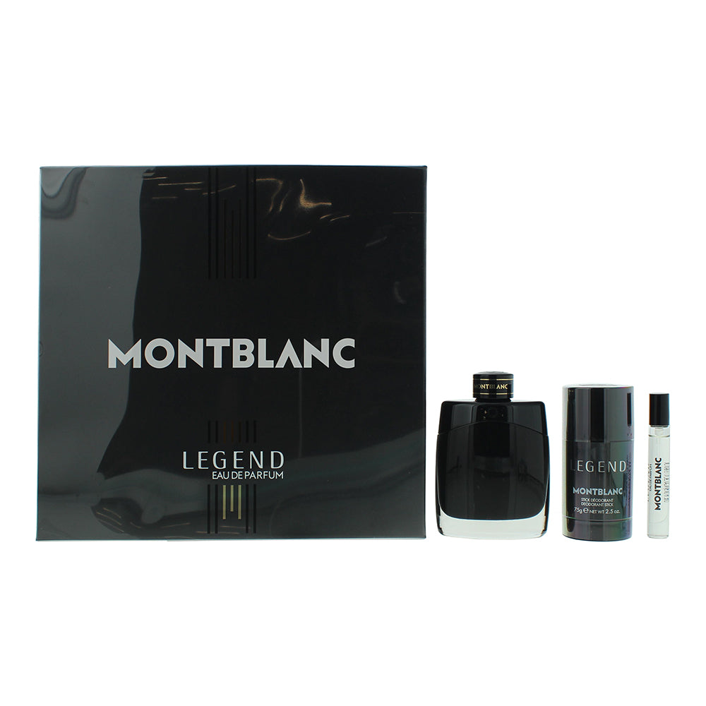 Montblanc Legend 3 Piece Gift Set: Eau De Parfum 100ml - Eau De Parfum 7.5ml - E