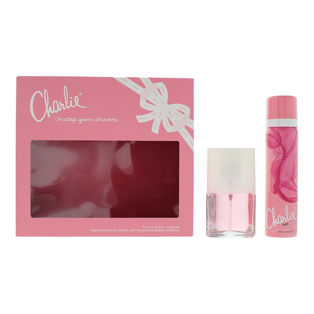 Revlon Charlie Pink 2 Piece Gift Set: Eau De Toilette 30ml - Body Spray 75ml