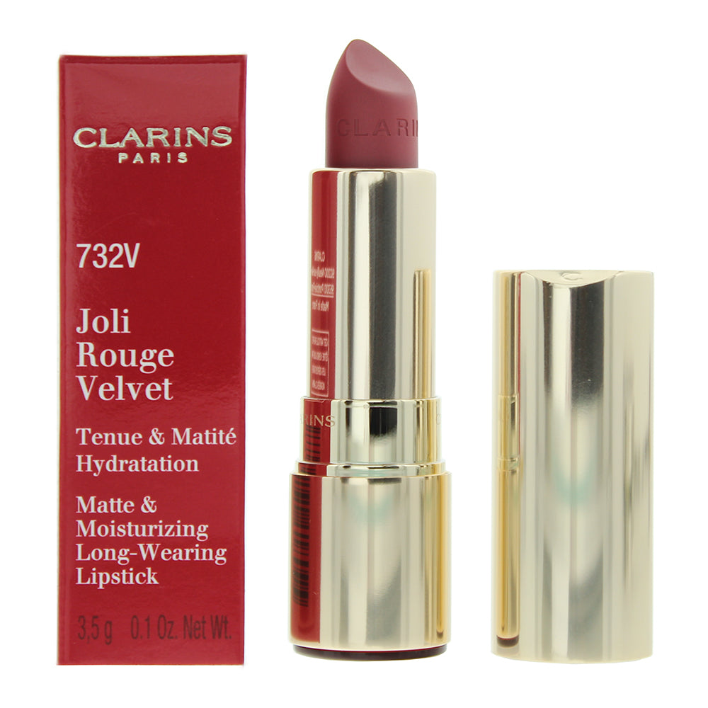 Clarins Joli Rouge Velvet 732 V Grenadine Lipstick 3.5g