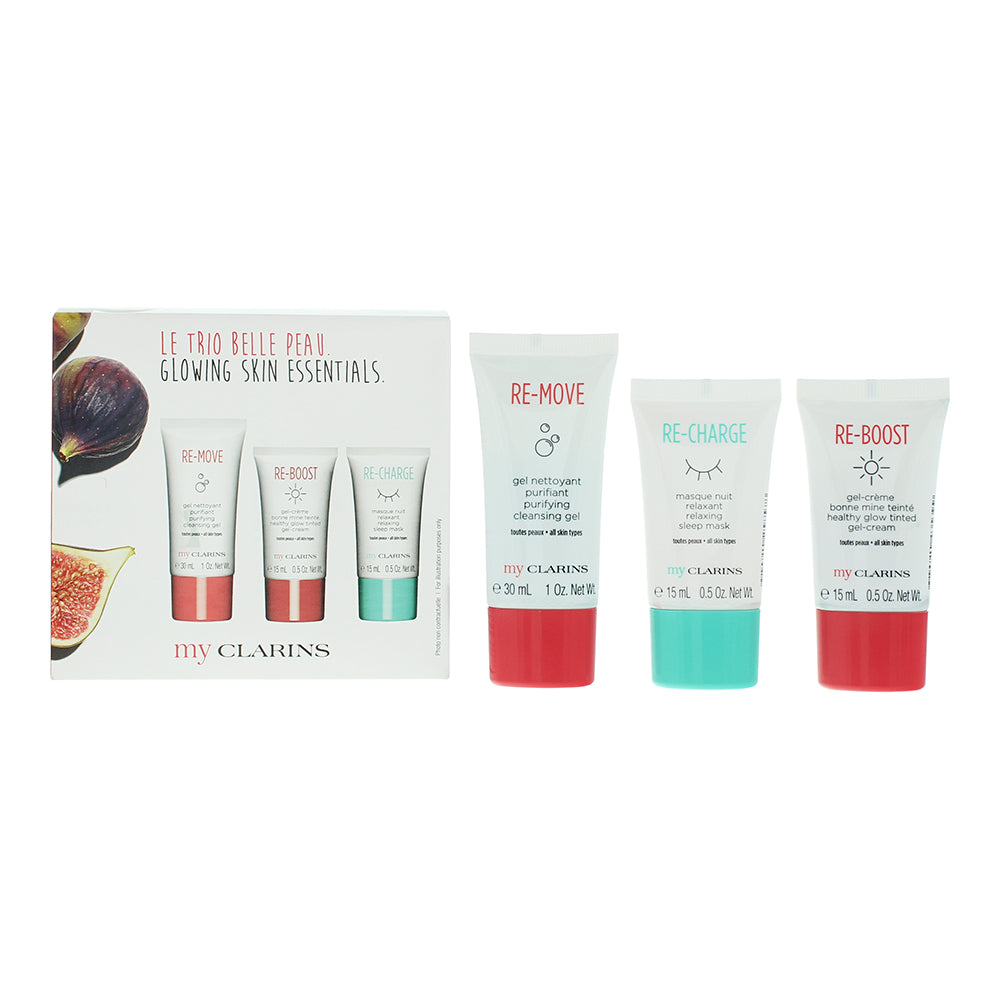 Clarins My Clarins Glowing Skin Essentials 3 Piece Gift Set: Cleansing Gel 30ml 