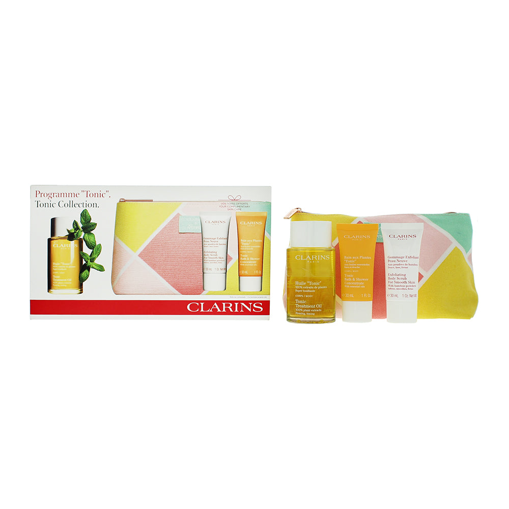 Clarins Tonic Collection 3 Piece Gift Set: Body Treatment Tonic Oil 100ml - Exfo