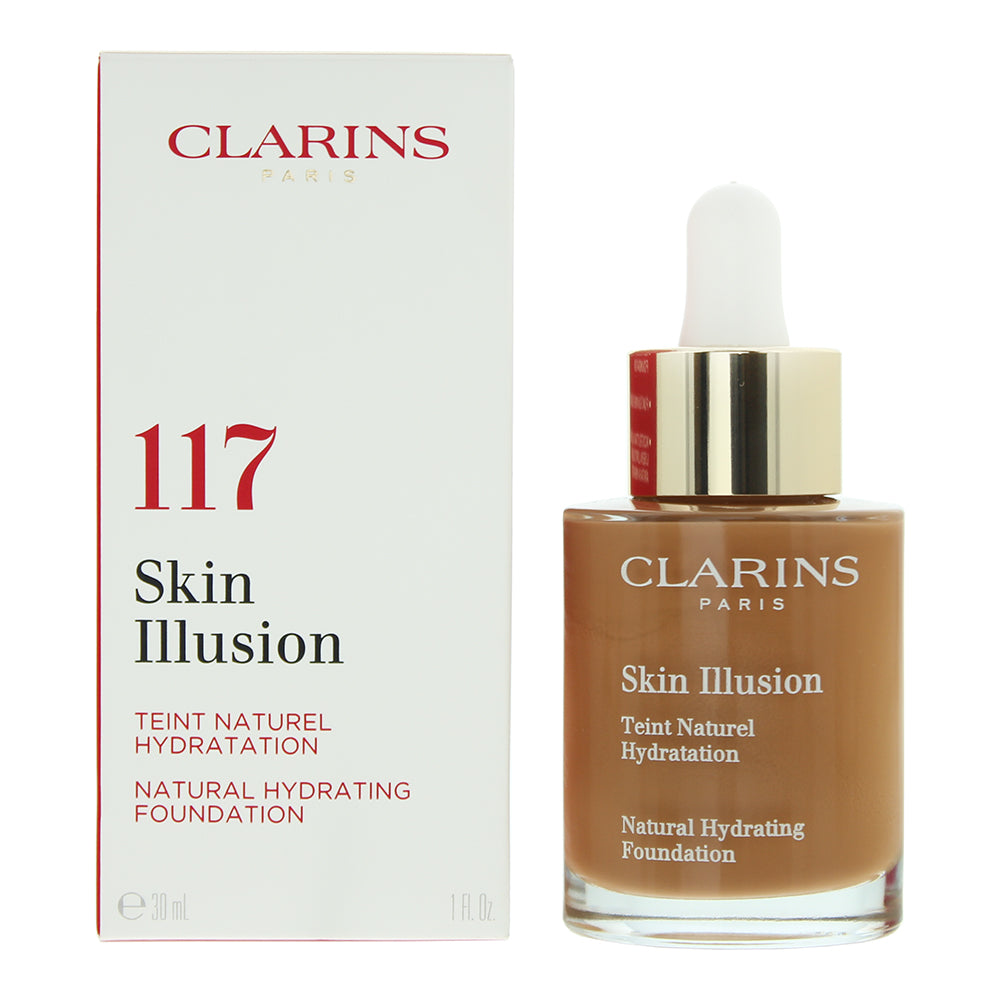 Clarins Skin Illusion Natural Hydrating  Spf 15 117 Hazelnut Foundation 30ml