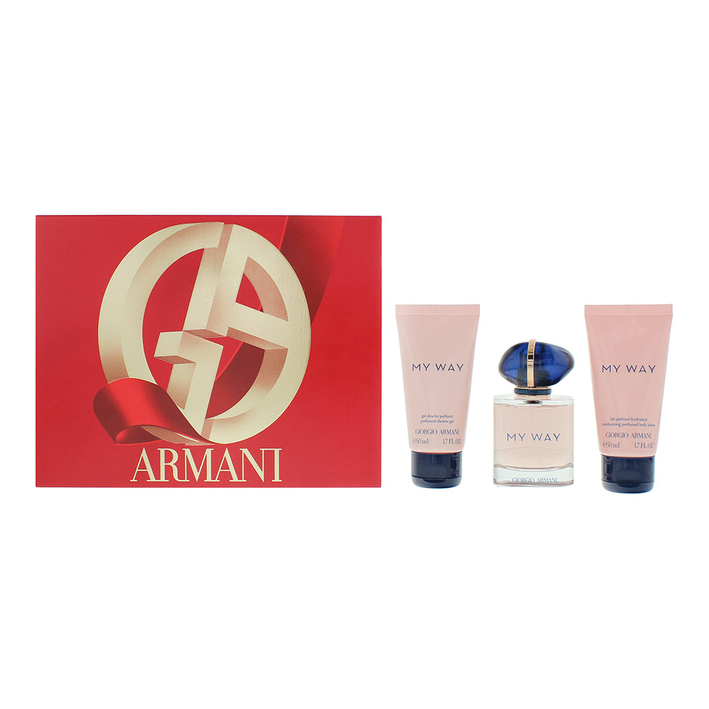 Giorgio Armani My Way 3 Piece Gift Set: Eau de Parfum 50ml - Shower Gel 50ml - B